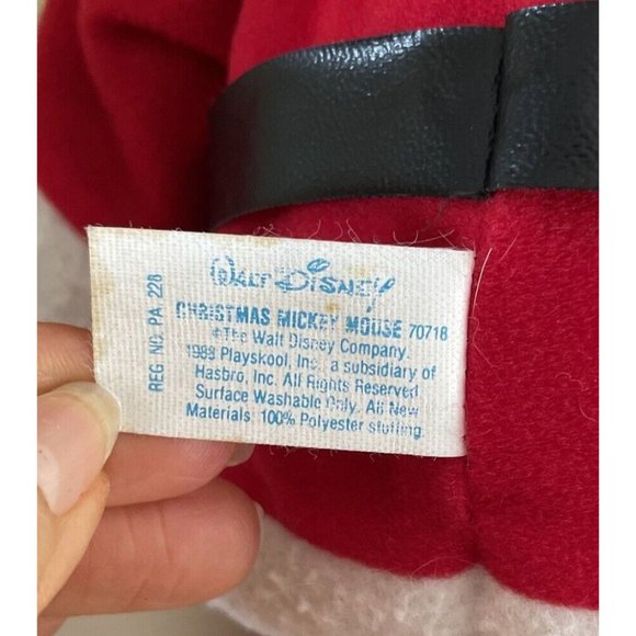 Vtg Playskool Santa Mickey Mouse Plush Christmas Santa Clause Suit Red Feet 20" - Picture 2 of 16
